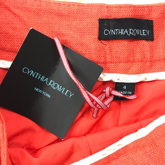 SOLD Cynthia Rowley Linen Lined Coral Shorts - Picture 8 of 8